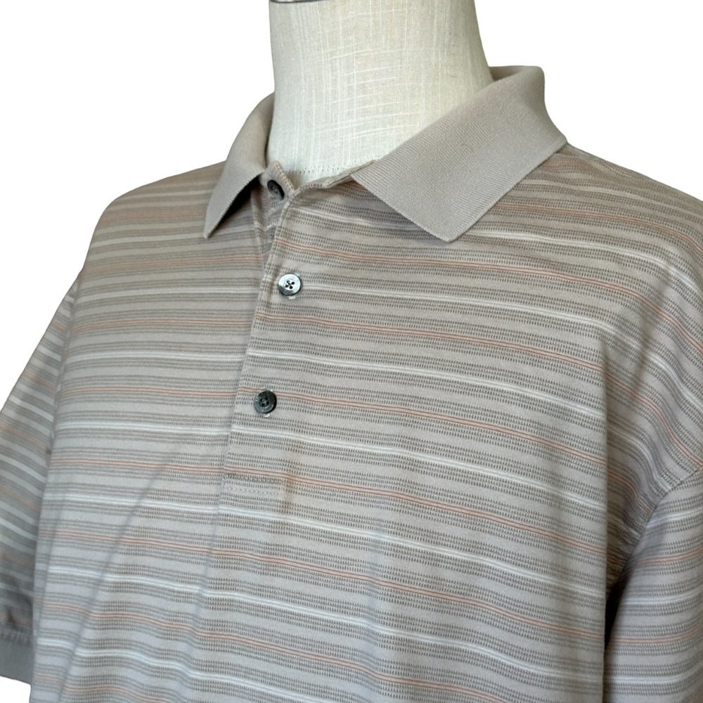 Ping Collection Polo Shirt - Size Large - 100% Mercerized Cotton - Tan